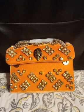 Kurt Geiger Kensington Orange Crystal-Embellished Women’s Bag